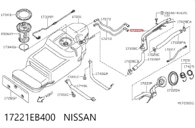 Boca de llenado del depósito de combustible NISSAN 17221EB400