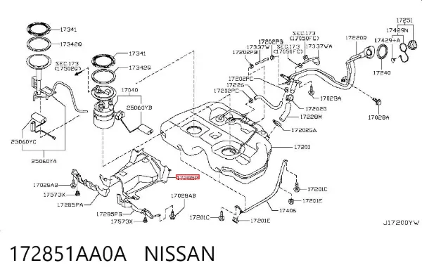 Protector de cárter y depósito de combustible 172851AA0A Nissan/Infiniti