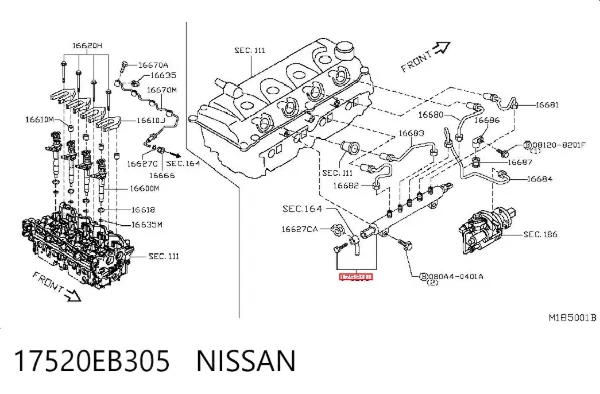 Rampa de combustible 17520EB305 Nissan/Infiniti