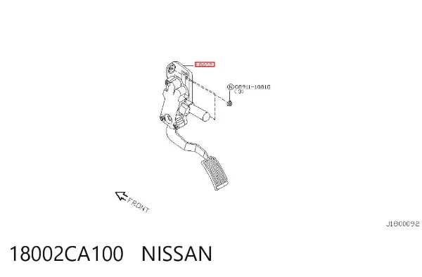 Pedal del acelerador 18002CA100 Nissan/Infiniti