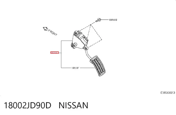 Pedal del acelerador 18002JD90D Nissan/Infiniti