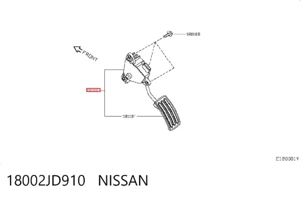 Pedal del acelerador 18002JD910 Nissan/Infiniti
