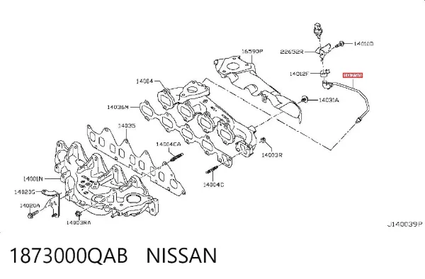 Tubo de ventilación del cárter 1873000QAB Nissan/Infiniti