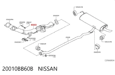 Silenciador delantero NISSAN 20010BB60B