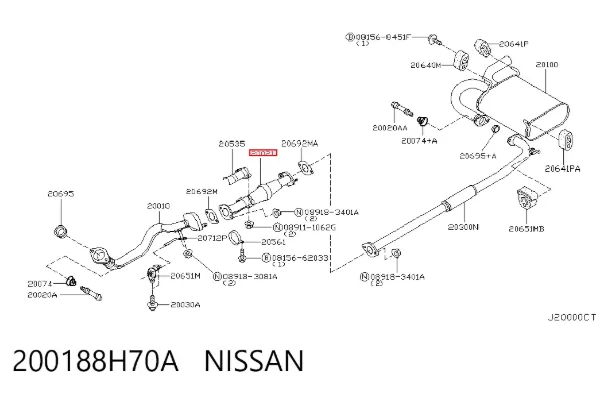 Catalizador 200188H70A Nissan/Infiniti