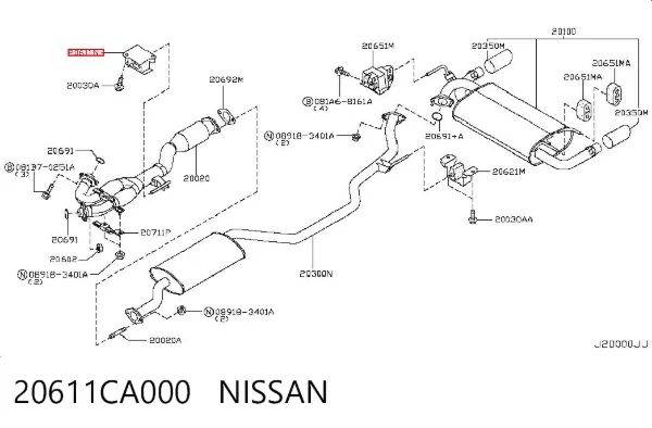 Soporte escape 20611CA000 Nissan/Infiniti