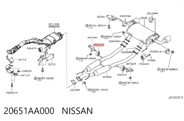 Soporte escape 20651AA000 Nissan/Infiniti