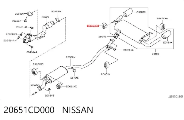 Soporte escape 20651CD000 Nissan/Infiniti