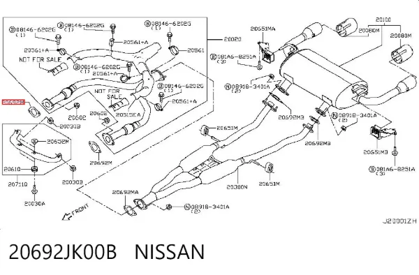 Junta de escape 20692JK00B Nissan/Infiniti