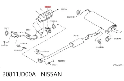 Escudo térmico del colector de escape NISSAN 20811JD00A