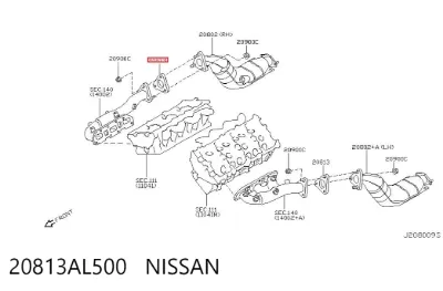 Junta del catalizador NISSAN 20813AL500