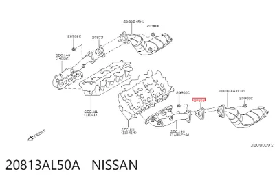 Junta del catalizador NISSAN 20813AL50A