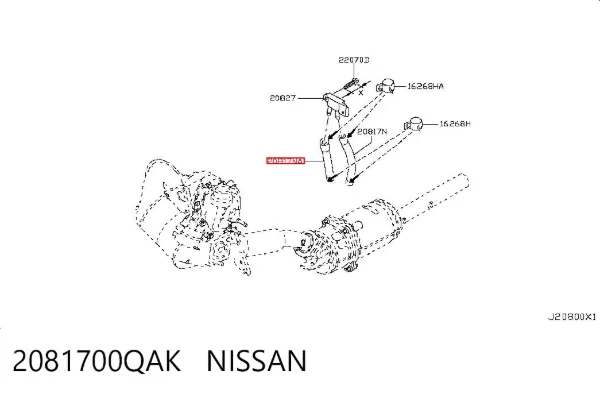 Tubo del sensor de presión de gases de escape 2081700QAK Nissan/Infiniti