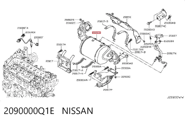 Catalizador 2090000Q1E Nissan/Infiniti