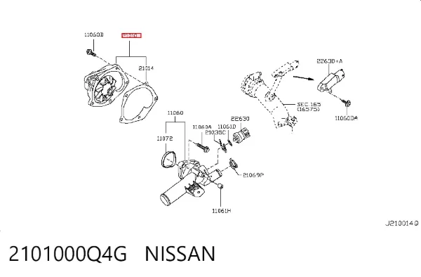 Bomba de agua 2101000Q4G Nissan/Infiniti