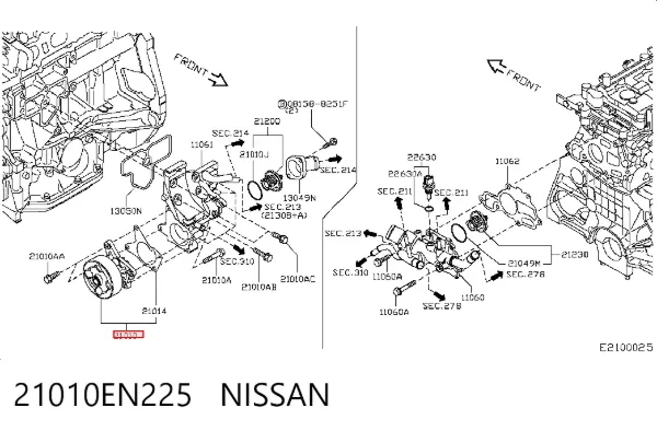 Bomba de agua 21010EN225 Nissan/Infiniti