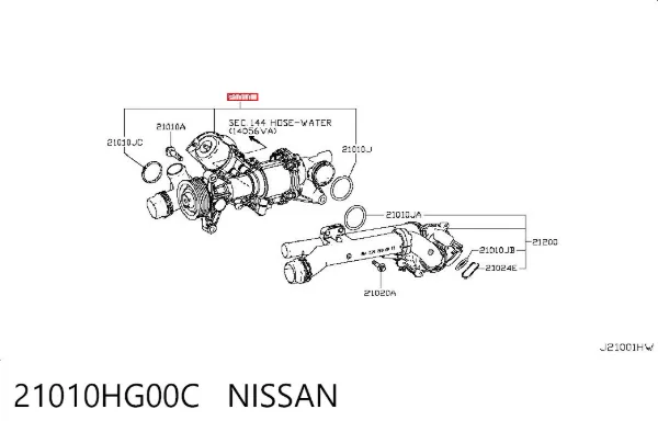 Bomba de agua 21010HG00C Nissan/Infiniti