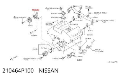 Soporte del acoplamiento viscoso del sistema de refrigeración NISSAN 210464P100