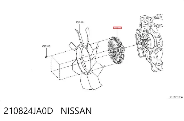 Embrague viscoso de ventilador 210824JA0D Renault (RVI)