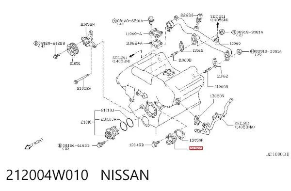 Termostato 212004W010 Nissan/Infiniti