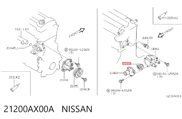 Termostato 21200AX00A Nissan/Infiniti