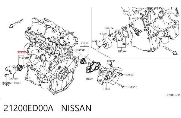 Termostato 21200ED00A Nissan/Infiniti