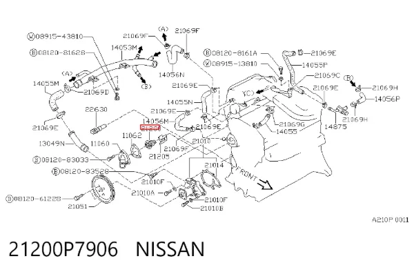 Termostato 21200P7906 Nissan/Infiniti