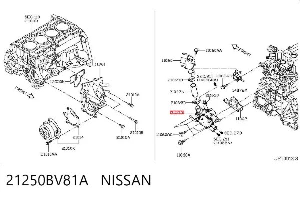 Termostato 21250BV81A Nissan/Infiniti