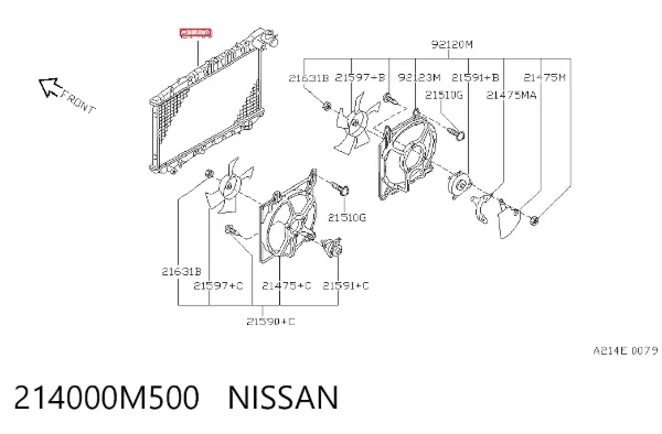 Radiador 214000M500 Nissan/Infiniti