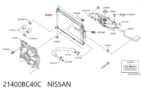 Radiador 21400BC40C Nissan/Infiniti