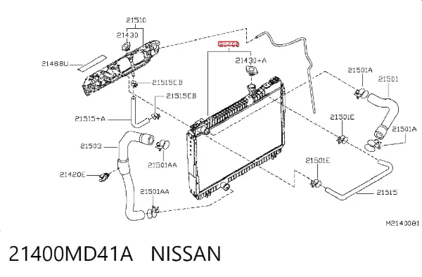 Radiador 21400MD41A Nissan/Infiniti