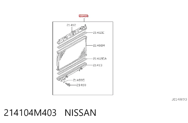Radiador 214104M403 Nissan/Infiniti