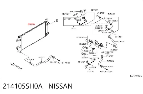 Radiador 214105SH0A Nissan/Infiniti