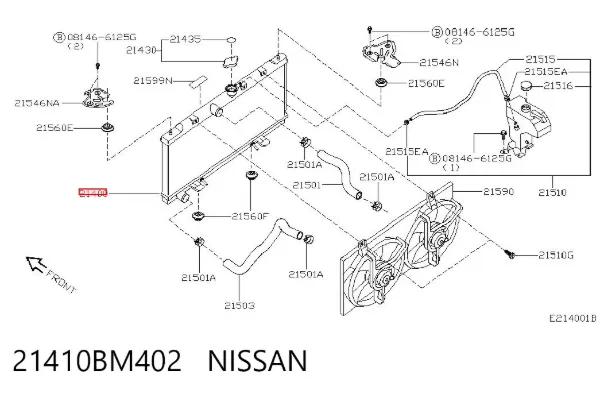Radiador 21410BM402 Nissan/Infiniti