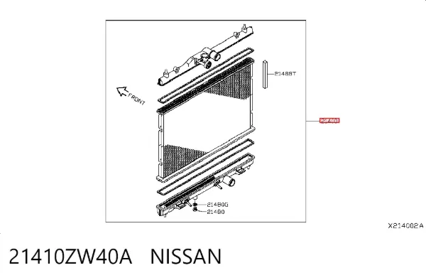 Radiador 21410ZW40A Nissan/Infiniti