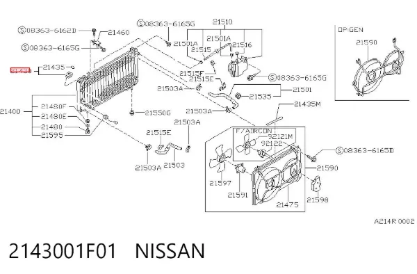 Tapa radiador 2143001F01 Nissan/Infiniti