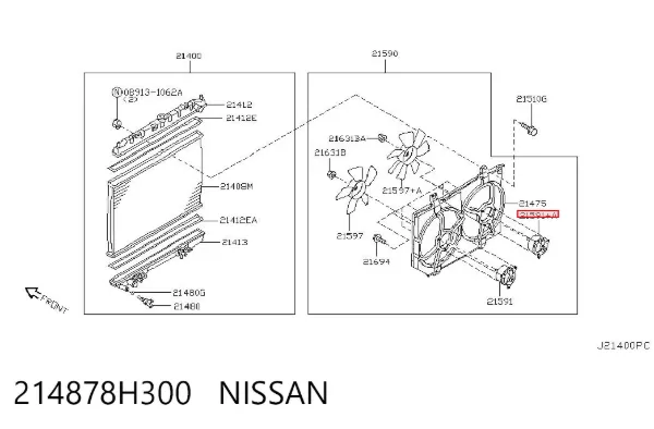 Motor ventilador del radiador 214878H300 Nissan/Infiniti