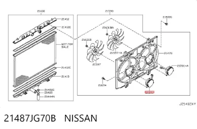 Motor del ventilador de refrigeración NISSAN 21487JG70B