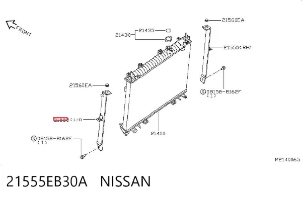 Soporte superior izquierdo del radiador 21555EB30A Nissan/Infiniti
