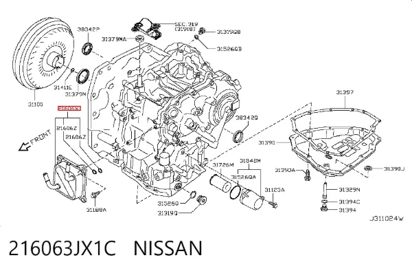Radiador de refrigeración de la transmisión 216063JX1C Nissan/Infiniti