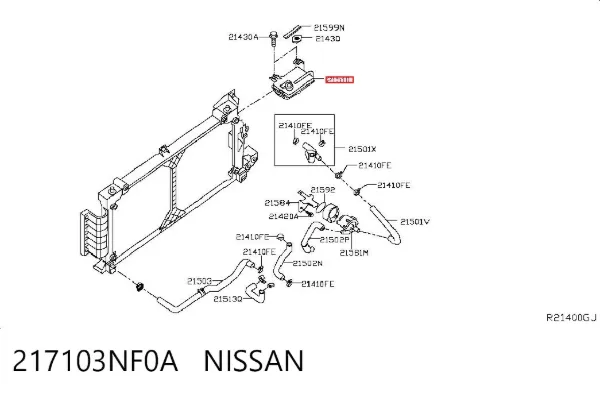 Vaso de expansión 217103NF0A Nissan/Infiniti