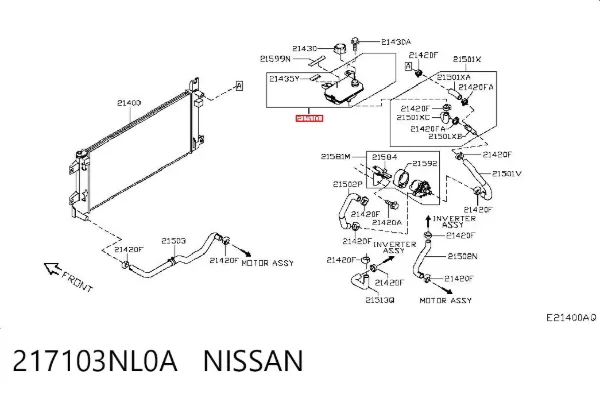 Vaso de expansión 217103NL0A Nissan/Infiniti