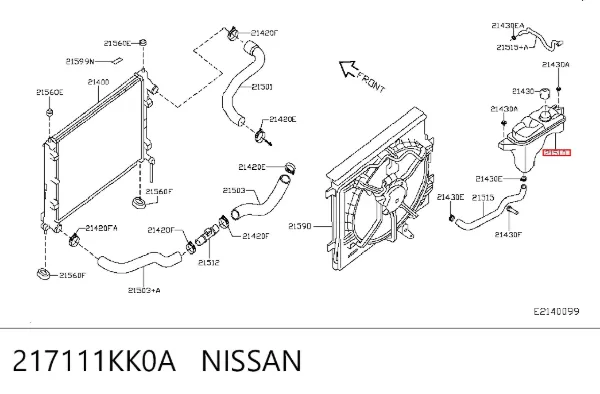Vaso de expansión 217111KK0A Nissan/Infiniti