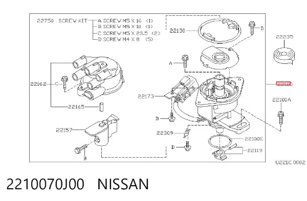 Distribuidor 2210070J00 Nissan/Infiniti
