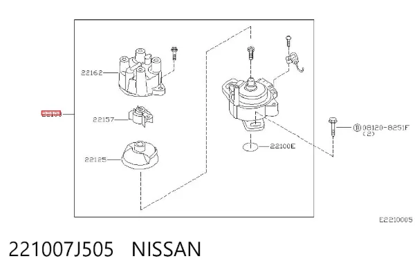 Distribuidor 221007J505 Nissan/Infiniti