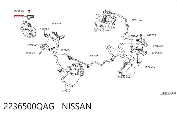 Sensor de presión de sobrealimentación 2236500QAG Nissan/Infiniti