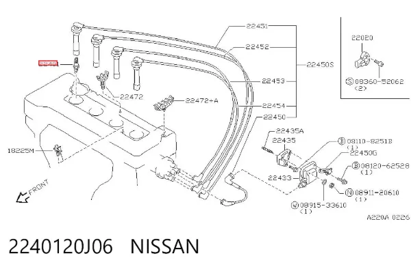Bujía 2240120J06 Nissan/Infiniti
