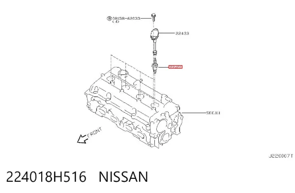 Bujía 224018H516 Nissan/Infiniti