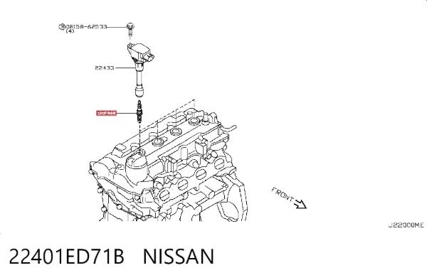 Bujía 22401ED71B Nissan/Infiniti