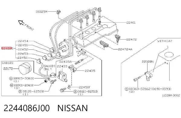 Cables de bujías 2244086J00 Nissan/Infiniti